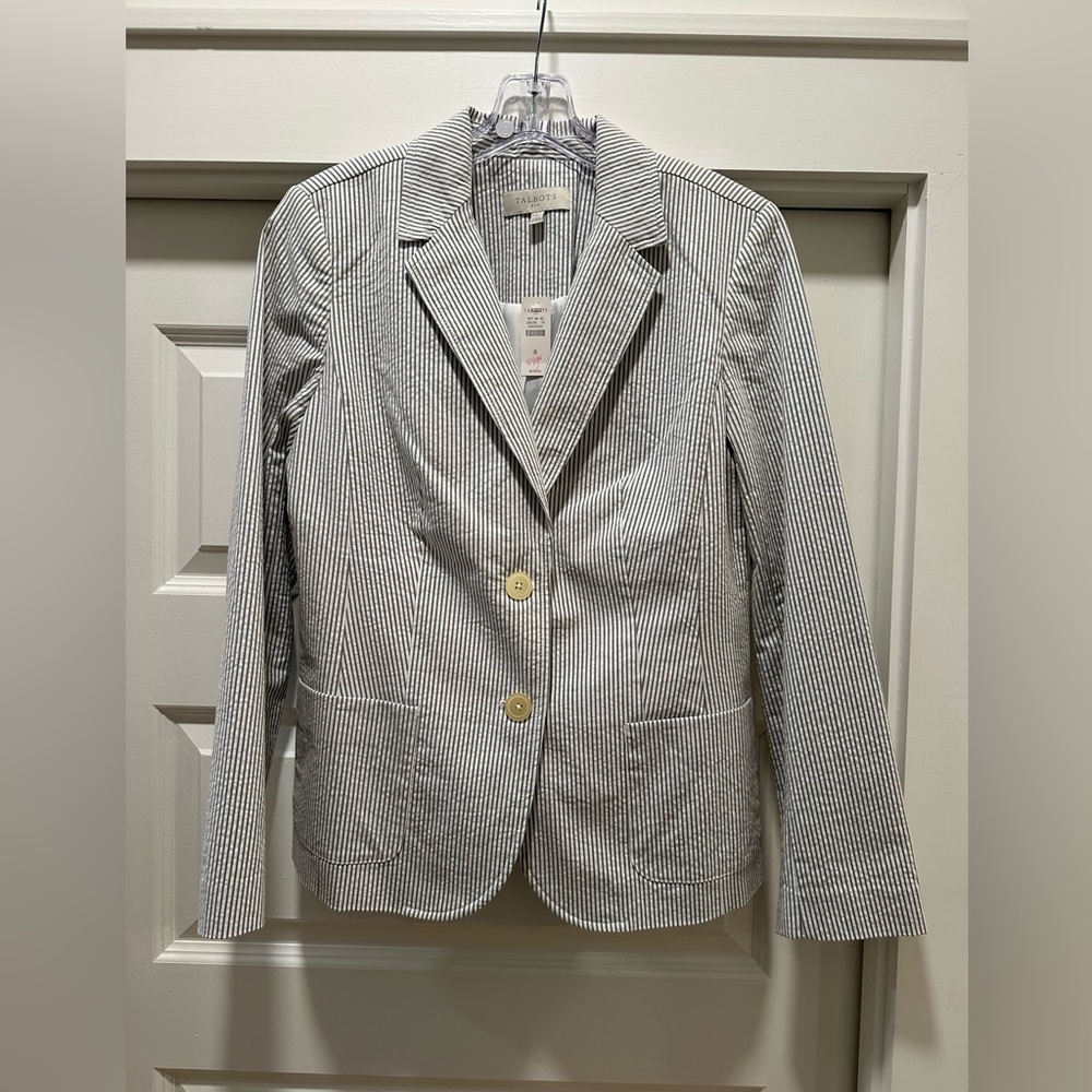 Talbots seersucker blazer